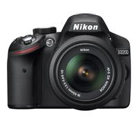 Nikon D3200 24.2 MP CMOS Digital SLR with 18-55mm f/3.5-5.6 Auto Focus-S DX VR NIKKOR Zoom Lens (Black) (OLD MODEL) Black w/ 18-55mm Base