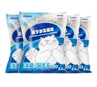 NIKORO Mixed Cat Litter,Strong Clumping Cat Litters,Odor Control and Unscented Ultra Absorbent Water Flushable Bentonite Tofu Cat Litter,Dust Free Scent Free,5.2 lbs×4Bags