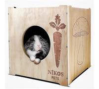 Nikospets - Rabbit and Bunny House and Hideouts, Bunny Hideaway and Hut, Guinea Pig Hideout and Home, Chinchilla House and Shelter, Hamster Coops, Outdoor Cat House, Small Chicken, Duck Coop