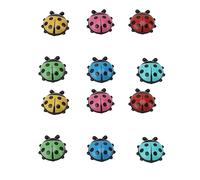 Nikou 12pcs Resin Ladybug Shaped Refrigerator Magnets, Cute Cartoon Decorative Fridge Magnets for Home Kitchen, Office, and More