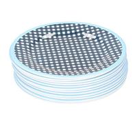 Nikou 12PCS Salad Plates, High-Grade Imitation Porcelain Dinnerware, Dark Blue Grid Design, Versatile Tableware for Home Use, Ideal for Salads and Fruits