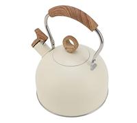 Nikou 2.5 Liter Whistling Tea Kettle, Stainl Steel Teapot with Handle for Electric and Gas Stove, Beige, Heat-Resistant, Kitchen ential