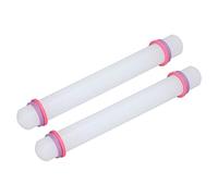 Nikou 2Pcs Plastic Rolling Pin, Safe Sturdy Nonstick, Small Fondant Roller for Baking, Clay Rolling Pin, 10 in Long, Wide Application