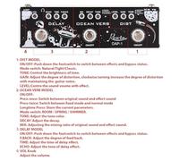 Nikou 3-in-1 Guitar Multi Effects Pedal, Delay, Ocean Verb, Distortion, Aluminum Alloy Shell, True Bypass, Portable Electric Guitar Effect Pedal