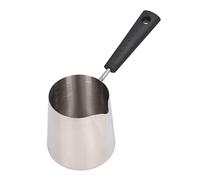 Nikou 304 Stainl Steel Coffee Milk Frothing Pitcher Cup, Long Handle Latte Frothing Cup with Scale, 350ML, 18x9.5x7.5cm/7.1x3.7x3.0in, Pointed Tip Design