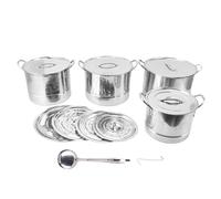 Nikou 4PCS Soup Pot Set, Stainl Steel Multipurpose Sauce Pot Kitchen Cookware with 8 Lids for Cooking, Steaming, Stir Frying, Includes Various Sizes