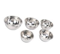Nikou 5 Pieces Stainl Steel Bowls with Lids, Multipurpose Baking and Mixing Bowl Set for Vegetable, Fruit, Salad, Egg, Liquid, Type 1, 23 cm Diameter, Dishwasher Safe