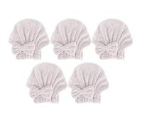 Nikou 5Pcs Hair Drying Cap, Carbon Fiber Quickly Dry Hair Wrapped Towel, Bowknot Red Bathing Cap, Hair Drying Towel, Bath Accories