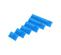 Nikou 6Pcs Words Cake, DIY Handwritten Letter Printed Stamp Mould, Bakery Supplies, Blue, Cake Embosser, Baking Tool, Kitchen Utensil