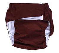 Nikou Adult Nappies, New Adult Washable Adjuatable Incontinent Care Cloth Diaper, Breathable Nappy Pants, Reusable Personal Care Cloth Diaper Pants for Elderly (Color : Coffee)