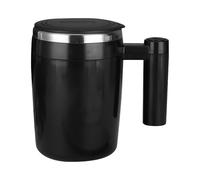Nikou Automatic Stainless Steel Self Stirring Mug with Lid for Coffee Milk Cocoa Hot Chocolate Tea (Black)
