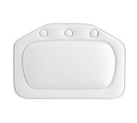 Nikou Bath Pillow with 3 Suction Cup, Pillow for Bathtub, Soft Foam Padded Spa Bath Pillow, Tub Headrest, Head Neck Back Cushion Bath for Home Spa, Non-slip (White)