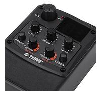 Nikou Cherub G-Tone GT-6 Acoustic Guitar Preamp Piezo Pickup, 3-Band EQ Equalizer, LCD Tuner, Reverb/Delay/Chorus/Wide Effects, Guitar Accories, Black