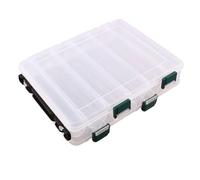 Nikou Double Sided Fishing Lures Box, 12 Compartments Transparent Plastic Bait Hooks Boxes Terminal Tackle Bits Clear Storage Box Organizer Case with Drain Hole Fishing Accessories