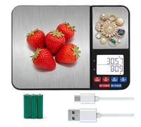 Nikou Dual Platform Kitchen Scale, 5kg/0.01g Stainless Rechargeable Kitchen Scales,High Precision Food Scale with LCD Display,PCS Features,Tare for Baking,Coffee,Jewelry,Food