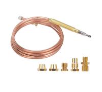 Nikou Gas Thermocouple Set, 900 mm Gas Stove Universal Thermocouple Fireplace Replacement Kit Adapter with 5 Nuts, BBQ Grill Safety Device for Gas Stove, Induction Cooker, Heater
