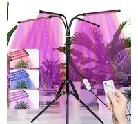 Nikou Grow Lights for Indoor Plants, 80 LED Beads 4 Heads Multi-Color Spectrum Grow Light, Wired Control and Remote Control, Floor Standing Plant Grower with Adjustable Stand for Indoor Growth