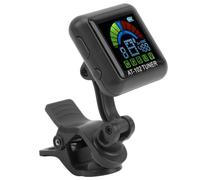 Nikou Guitar Clip-On Tuner, USB Rechargeable, Built-In Battery, Violin Tuner, Ukulele Tuner, AT102 (Black), Compact Design for Accurate Tuning