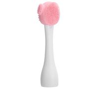 Nikou Handheld Silicone Face Cleaning Brush, Single Head Pink and White Makeup Cleansing Tool, DIY Mixing Stick for Face Mask, Easy to Use Cleaning Supplies