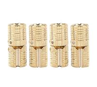 Nikou Heavy Duty Brass Style Copper Finish Barrel Hinges, Gold, 4 Pieces/Pack, 10mm, Up to 50,000 Times Life-span, For DIY Wooden Door Gift Boxes Jewelry Box Crafts Hand