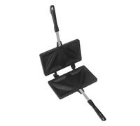 Nikou Hot Sandwich Maker, Aluminum Alloy Double Sided Frying Pan, Black Sandwich Baking Pan, Ideal for Breakfast Sandwiches and Hot Dogs, Non-Stick