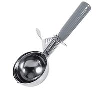 Nikou Ice Cream Scoop, 7.2CM Stainless Steel Cookie Scoop for Ice Cream, with Easy Trigger Release Melon Scoop with Plastic Handle Kitchen Tool (Grey)