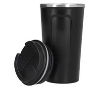Nikou Insulated Coffee Mug, 510ml Coffee Cup Double Wall Stainless Steel Insulated Coffee Mug Portable Vacuum Cup for Car Travel Black for Hot Cold Drinks