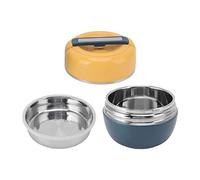 Nikou Lunch Containers, Food Container Stainless Steel Thermal Box Jar 0.8L 2 Layer Double Insulated Lunch Box Stackable Carry Hand Bento Box for School Office Picnic