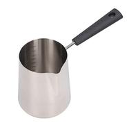 Nikou Milk Frothing Jug 600ML, 201 Stainl Steel Coffee Pitcher with Long Handle, Scale Design for Easy Cleaning, Suitable for DIY Cooking and Coffee Frothing