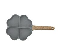 Nikou Nonstick Heart Shaped Egg Frying Pan, 4 Cup Design with Handle, Uniform Heating Pancake Pan, Green, Ideal for Kitchen Use