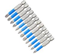 Nikou Pack of 12 Magnetic Phillips Screwdriver Bits, S2 Steel Non-Slip Bit Set, Electric Screwdriver Bits PZ1, PZ2, PZ3, PH1, PH2, PH3 for Electric Screwdriver Drill