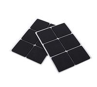 Nikou Rubber Square Furniture Pads, 12Pcs Non Slip Protective Rubber Chair Feet Pads Self Adhesive Floor Protectors, Black