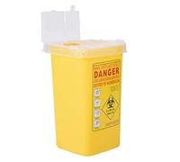 Nikou Sharps Bin, Tattoo Medical Plastic Sharps Container 1L Tattoo Needles Disposal Bin Disposable Tattoo Needle Nozzle Textile Trash Can Compact Waste Box(Yellow)