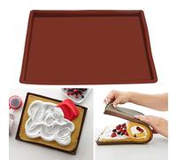 Nikou Silicone Baking Trays Mat Sheets, Silicone Baking Mat Flexible Kitchen Baking Tray Mold Bakeware for Pizza Cookies, Rectangle Baking Sheets for Oven Non Stick