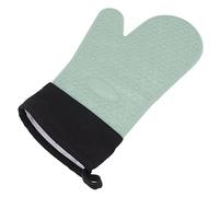 Nikou Silicone Oven Mitts, Non-Slip Kitchen Baking Gloves, High Temperature Resistant, 2 Fingers Long, Green, Microwave Insulation Gloves, Heat-Resistant Cooking Mitts