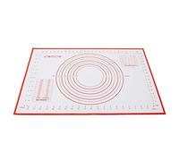 Nikou Silicone Pastry Mat 60 X 60cm / 23.6 X 23.6in, Reusable Baking Mat with Measurement for Rolling Dough, Fondant, Pie C, Cookies, Red