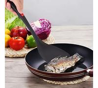 Nikou Silicone Spatula with Long Handle, Heat Resistant Kitchen Utensil, Non-Slip Cooking Tool, Ideal for Baking and Cooking, 12.5 in, BPA-, Red