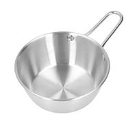 Nikou Stainl Steel Anti-Scalding Bowl with Handle, Simple Design for Camping and Hiking, Silver, Ramen Bowl, Soup Bowl, Snack Bowl