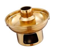 Nikou Stainl Steel Dry Ice Hot Pot, Light Luxury Exquisite Milk Tea Hot Pot for Ice Cream and Fruit Dert, Ideal for Home Party, Medium Size