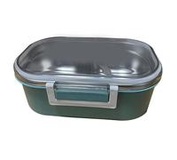 Nikou Stainless Steel 2 Compartment Box Metal Food Container for Kids Adults Pupils Office Workers (Green)
