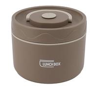 Nikou Stainless Steel Insulated Stackable 2 Tier Round Lunch Box Leakproof Food Container for Work School Outdoor Dining (Insulated Style, Dark Coffee)
