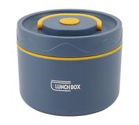 Nikou Stainless Steel Insulated Stackable 2 Tier Round Lunch Box Leakproof Food Container for Work School Outdoor Dining (Insulated Style, Deep Sea Blue)
