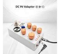 Nikou TAI JI DRIVE Guitar Overdrive Effects Pedal, Volume/Tone/Gain/Voice/4-Mode Knob, DC 9V, 6.35mm Input/Output, True Bypass, Mini Design