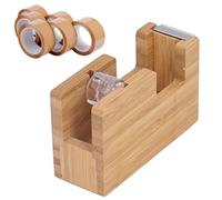 Nikou Tape Dispenser Wooden Holder Tape, Stationery Tape Base Transparent Tape Cutter Tape Base Floral Tape Cutting Machine Base Adhesive Roll Base Stationery Tool for Office Desk, Writing Desk