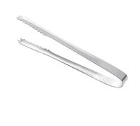 Nikou Thicken Stainl Steel Ice Tong, Portable Easy Grip Metal Serving Tong for Bar Kitchen, Ice Cube Tong, 30 cm Long, Heavy-Duty, Silver