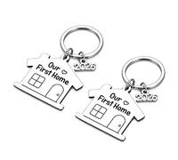 Nikovoke 2Pcs New Home Keyring, Our First Home Keychain Gift for Couple Housewarming - 2026 Sweet Key Chain