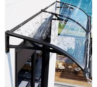 NIKSHI Door Canopy Outdoor, Porch Canopy Waterproof/UV Protection, Front Door Canopy Suitable for Door Porch, Patio, Roof, Outdoor, Easy To Install,Black frame/transparent board-60×120cm