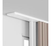 NIKSHI Double Curtain Track Luxurious Heavy Conjoined Ceiling Mount Rail For Living Room & Bedroom Divider, Aluminum Alloy Nano Silence Track,White-2.4m
