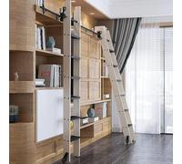 NIKSHI Retractable Rolling Library Ladder Hardware Kit - Sliding Track With Floor Roller For Vertical Storage, No Floor Space Required - Easy Install,6.6ft/200cm track kit
