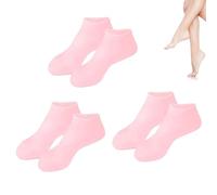 Niksultant 3 Pairs Silicone Socks for Women - Silicone Socks for Cracked Feet - Women Foot Spa Pedicure - Softening Dry Cracked Feet - Rough Skins Protective Gel Socks (Pink)